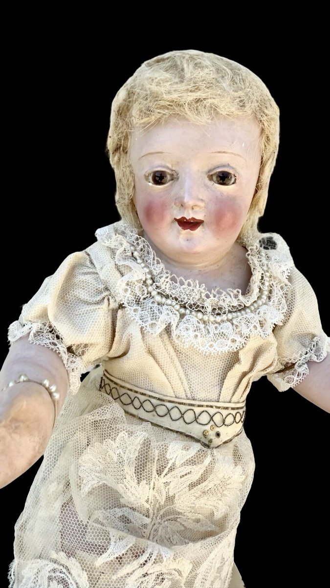 Sculpture en bois polychrome représentant l'Enfant Jésus-photo-3