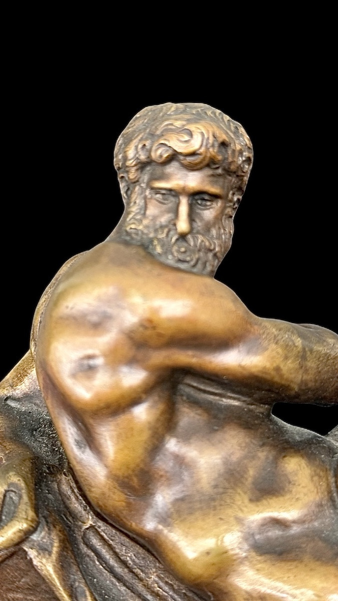 Paire de serre-livres en bronze représentant l'Aurore et le Crépuscule .-photo-2