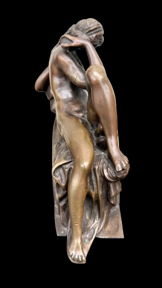 Paire de serre-livres en bronze représentant l'Aurore et le Crépuscule .-photo-5