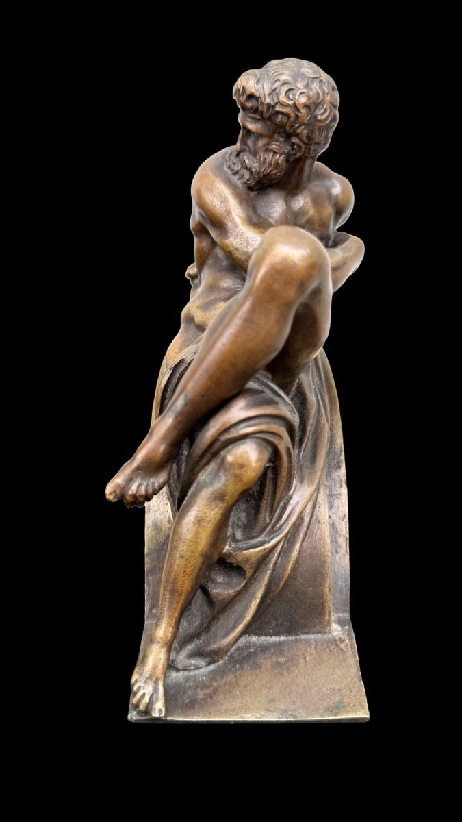 Paire de serre-livres en bronze représentant l'Aurore et le Crépuscule .-photo-6