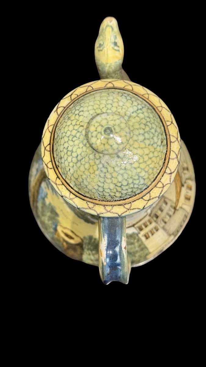 Pear-shaped Majolica Coffee Pot With A Snake-shaped Spout.-photo-1