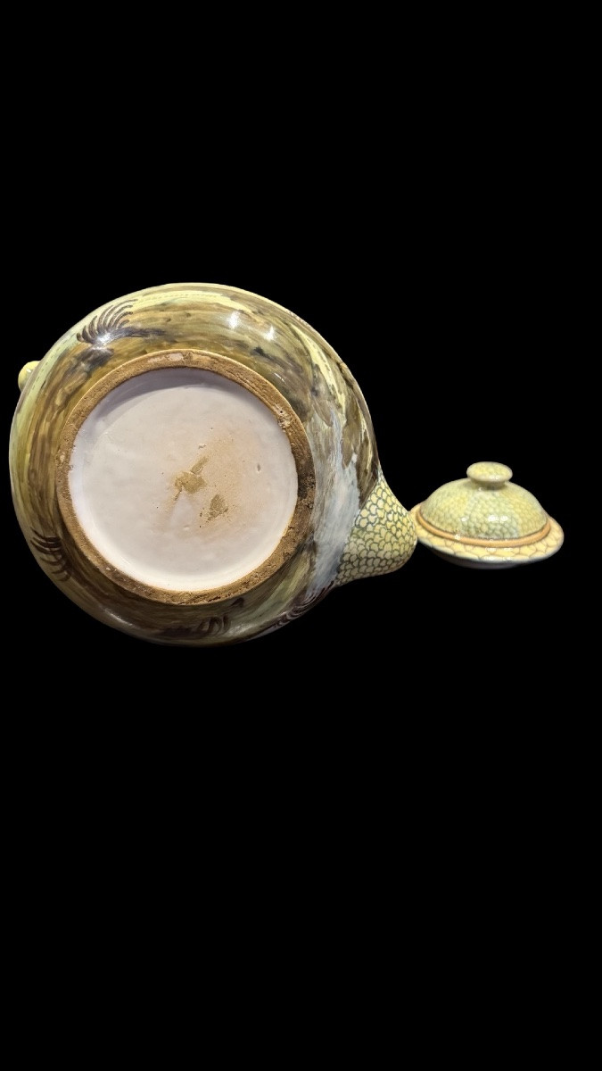 Pear-shaped Majolica Coffee Pot With A Snake-shaped Spout.-photo-2