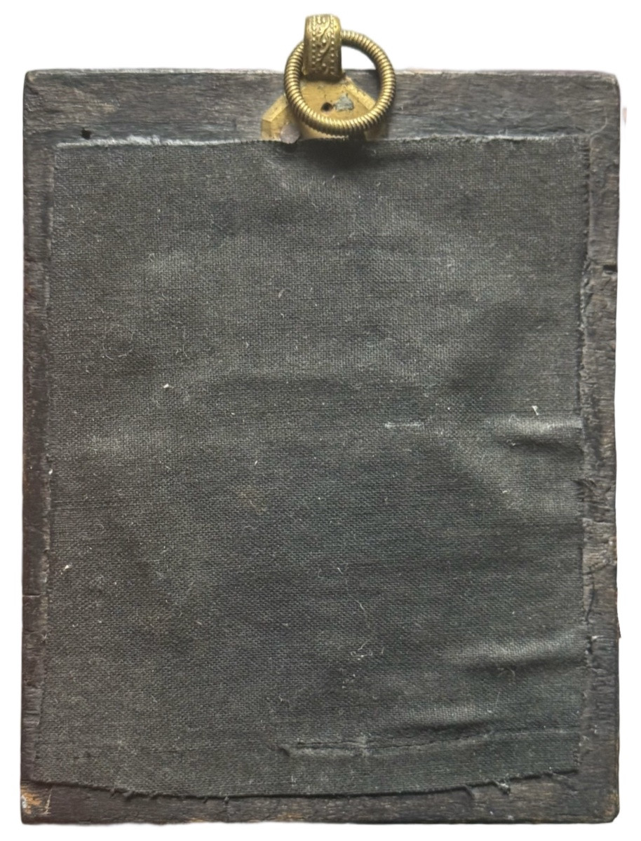 Oil On Ivory Miniature Depicting A Male Figure. -photo-3