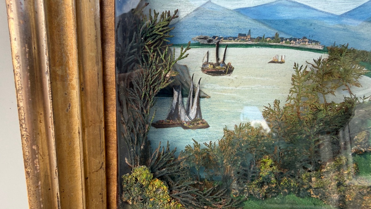 Perspective Painting - Three-dimensional Diorama In A Frame With Protective Glass -photo-2