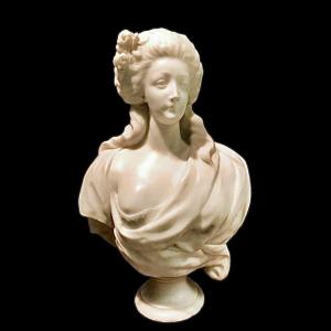 Marble Sculpture Depicting The Bust Of A Noblewoman. France. 