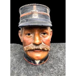 Earthenware Snuffbox Depicting The Gendarme. France.