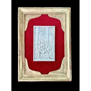 Ivory Bas-relief On Thin Sheet Depicting The Deposition Of Christ. 
