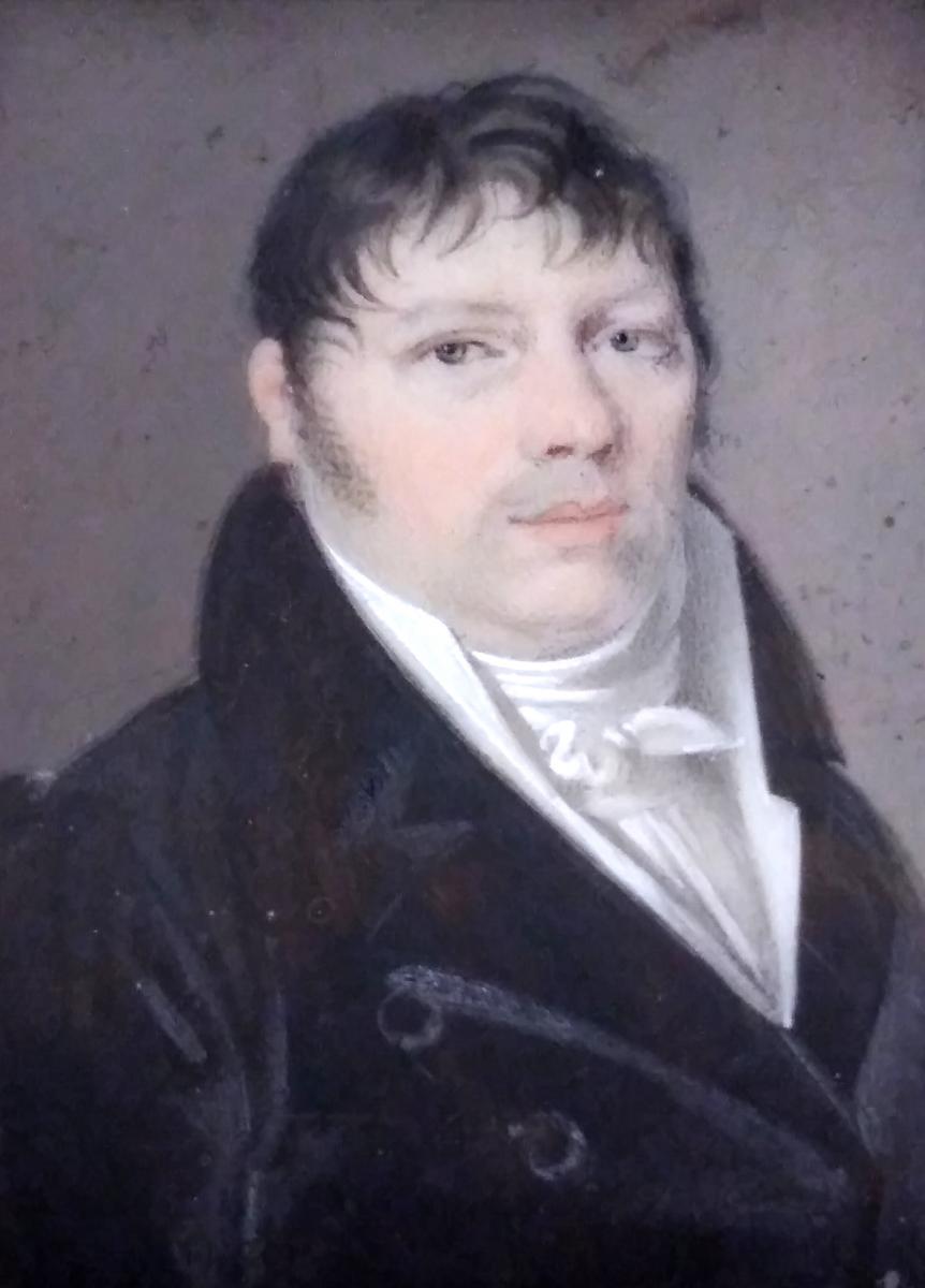 Portrait Miniature èpoque Empire. Ec. Française XIXéme. Signé-photo-2