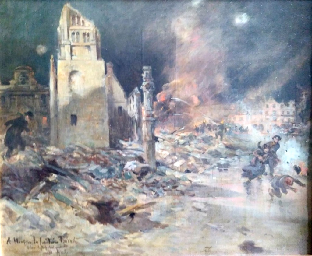 Huile Sur Toile. Ecole Française Du XIX Siécle. Raoul Arus (1848-1921) Incendie d'église 