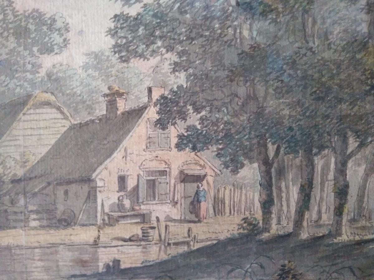 Dessin Ancien. Ec. Hollandais Du XVIII Siècle