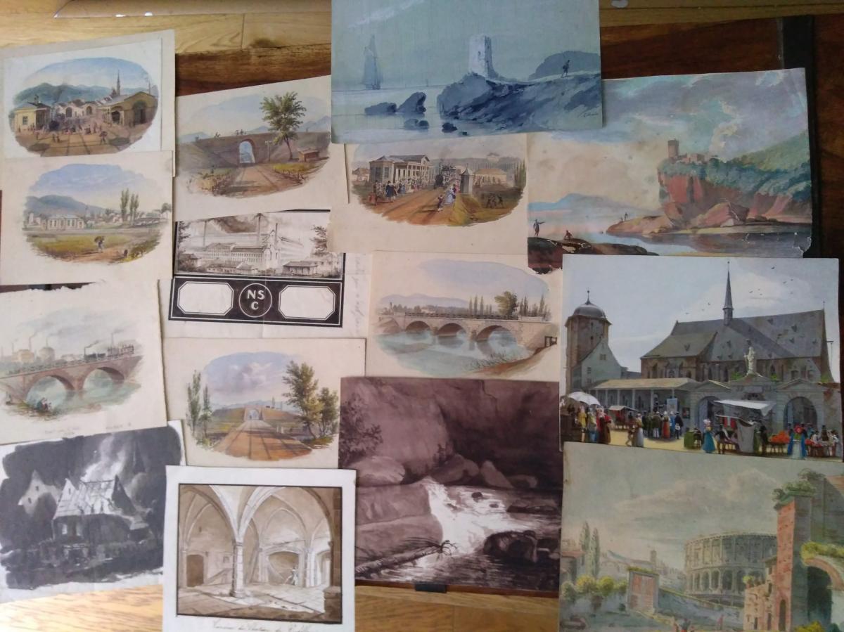 Carton Dessins Anciennes XIXéme. Ex Collection Engelman