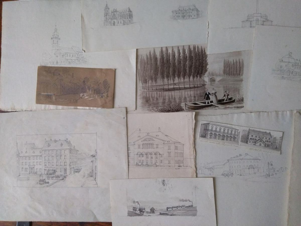 Carton Dessins Anciennes XIXéme. Ex Collection Engelman-photo-2