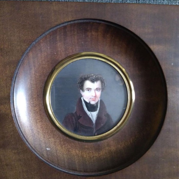 Miniature Around 1825 (france) Portrait Of Young Man-photo-3