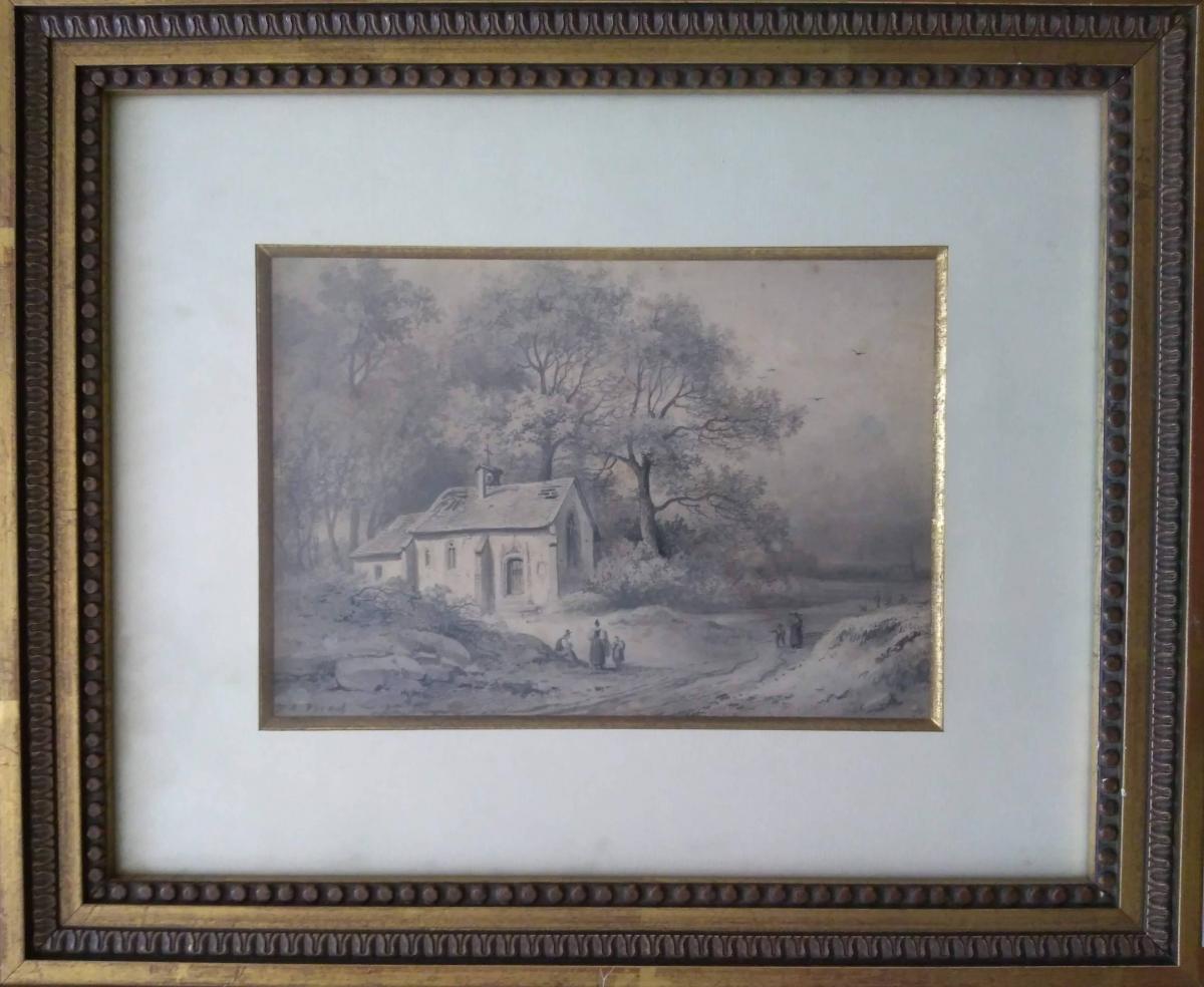 Dessin Ecole FranÇaise XIXÈme. Signé Pernot (1793- 1865). -photo-2