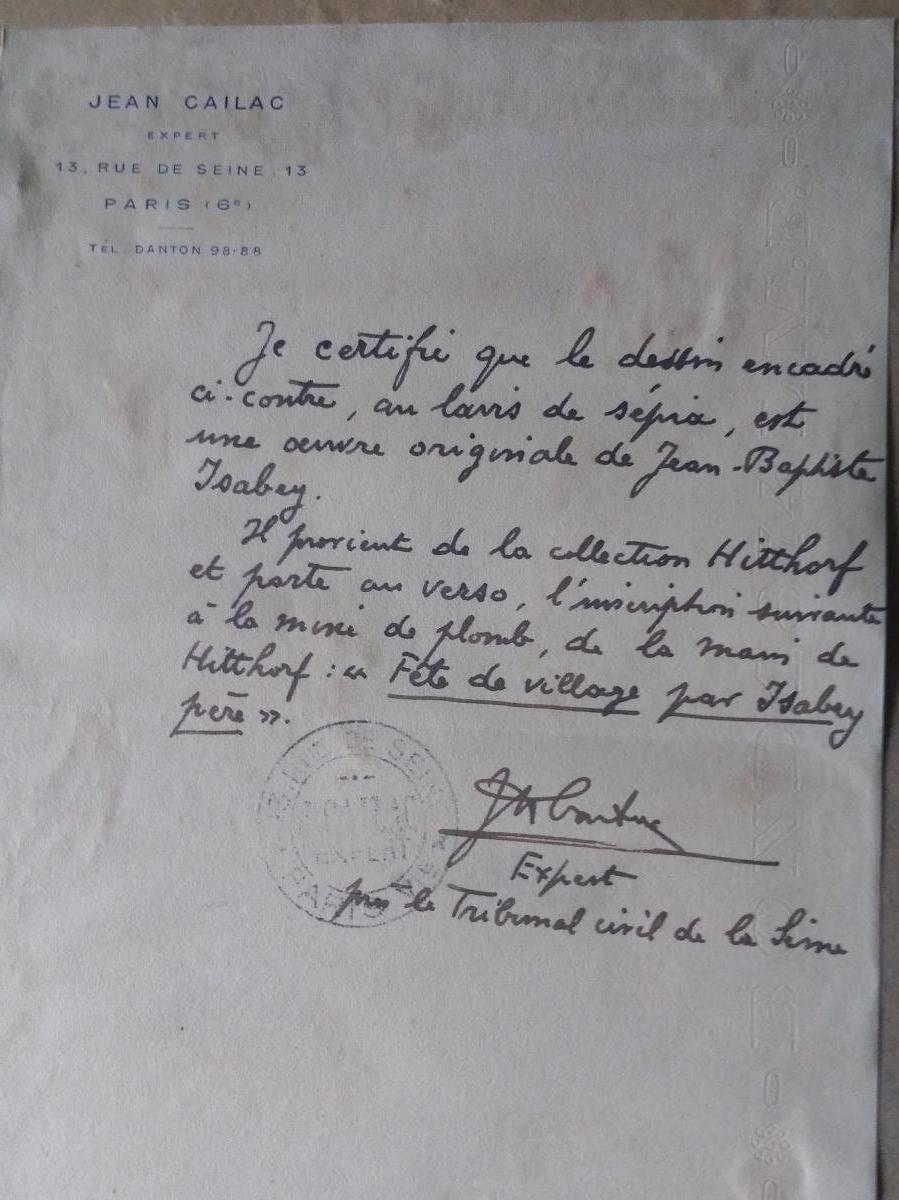 Dessin Jean Baptiste Isabey (1767-1855) ex col. Hitthorf-photo-3