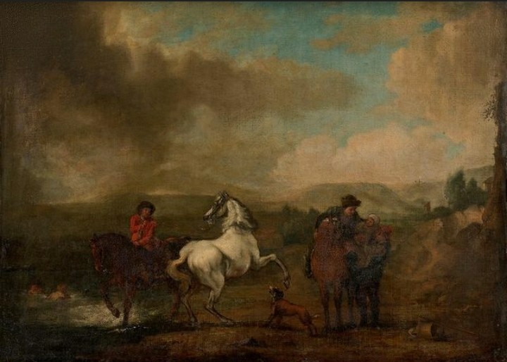 École Hollandaise XVIIėme. Huile Sur Toile. Philips Wouwerman (1619/1668)