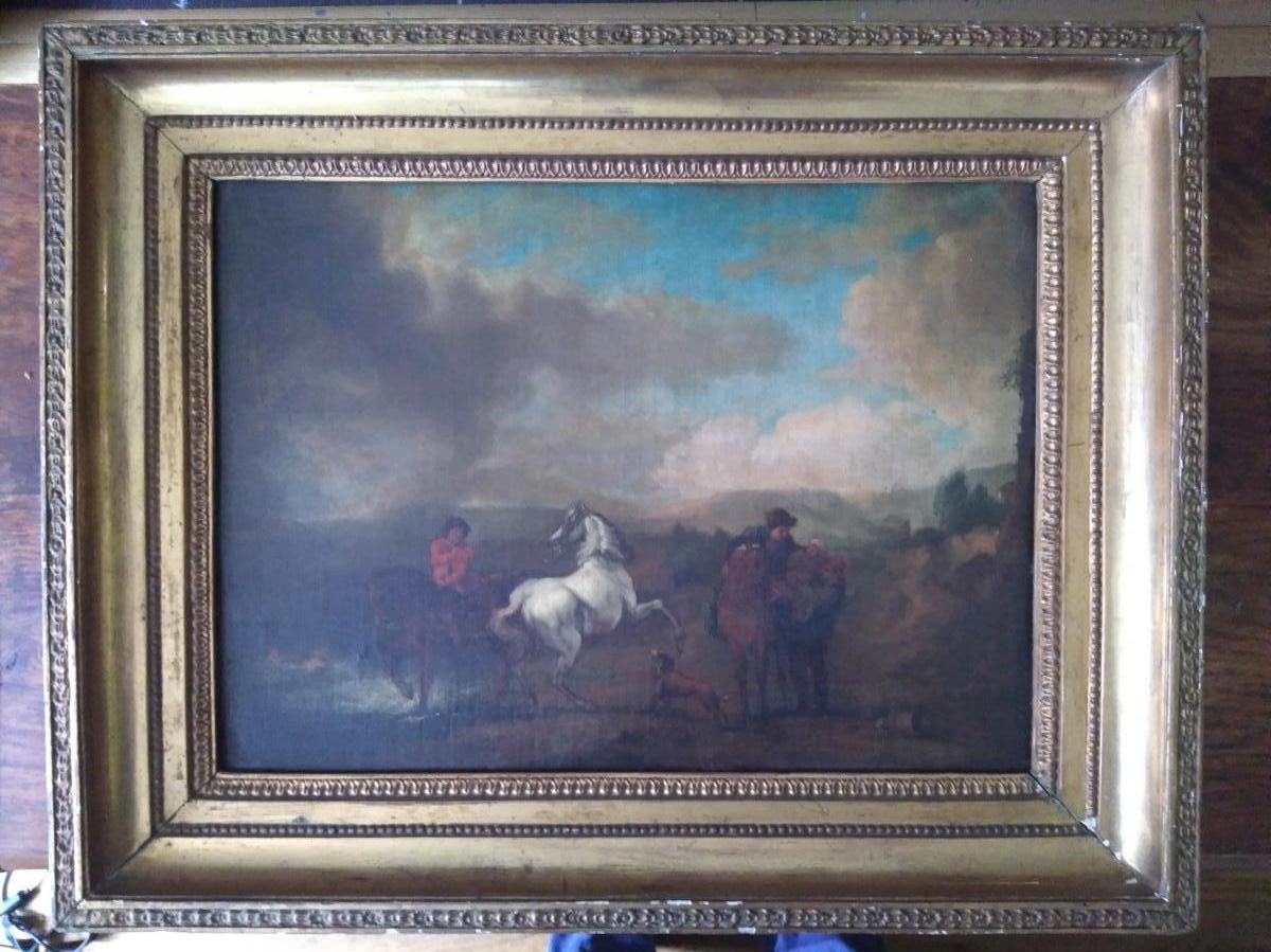 École Hollandaise XVIIėme. Huile Sur Toile. Philips Wouwerman (1619/1668)-photo-2