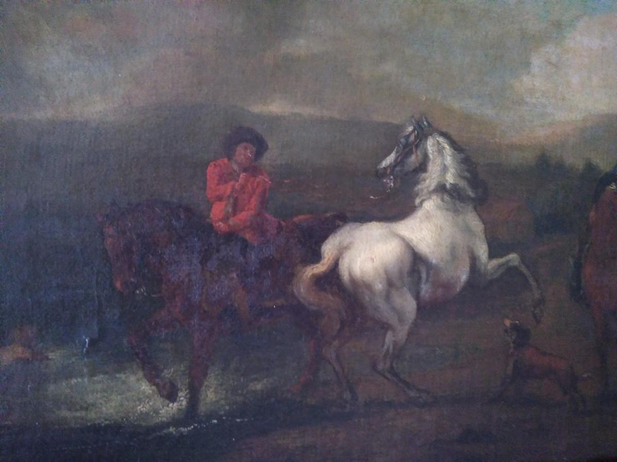 École Hollandaise XVIIėme. Huile Sur Toile. Philips Wouwerman (1619/1668)-photo-4