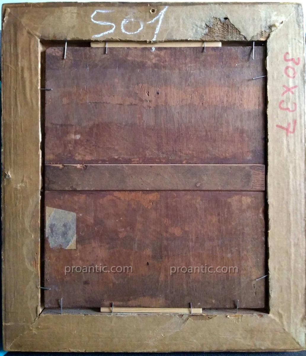 Portrait Young Musician At Clavencin Around 1830. Oil On Panel-photo-3