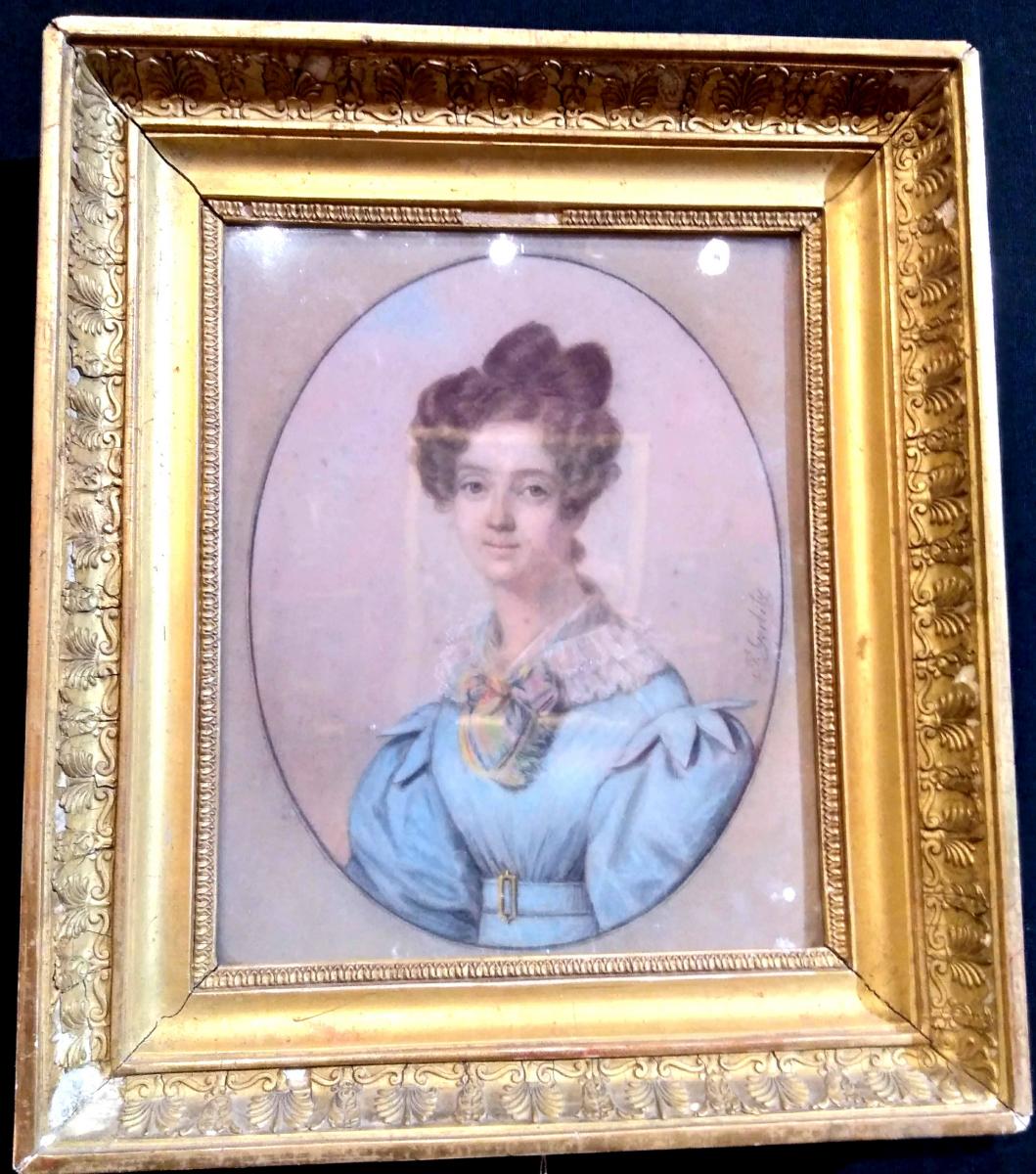 Portrait Femme Signè Gorbitz (1782-1853), XIXème Siècle-photo-2