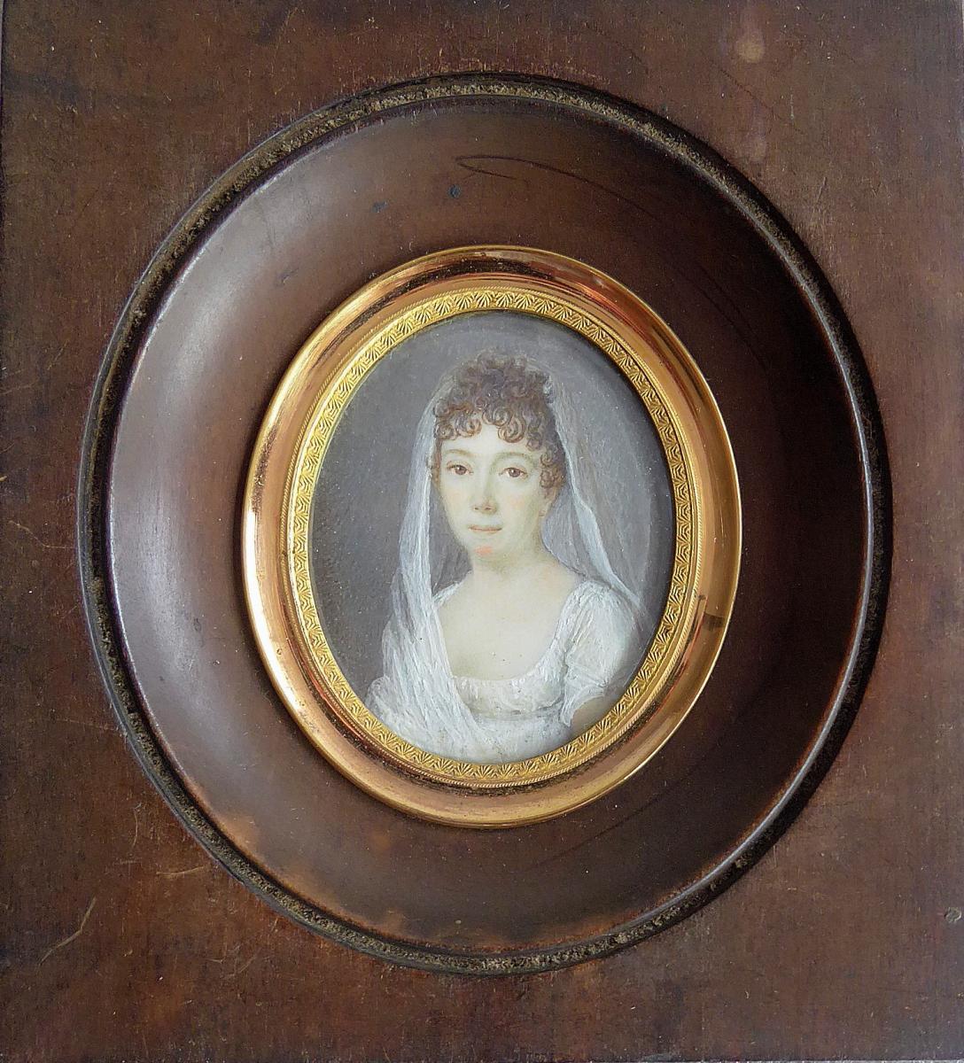Portrait Miniature Debut XIXème. École Française