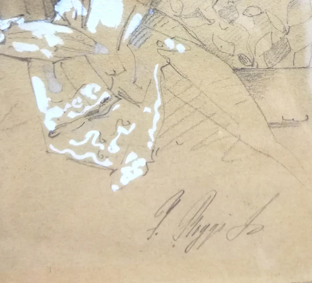Portrait De Femme. Ec. Française XIXéme. Signé Boggi-photo-4