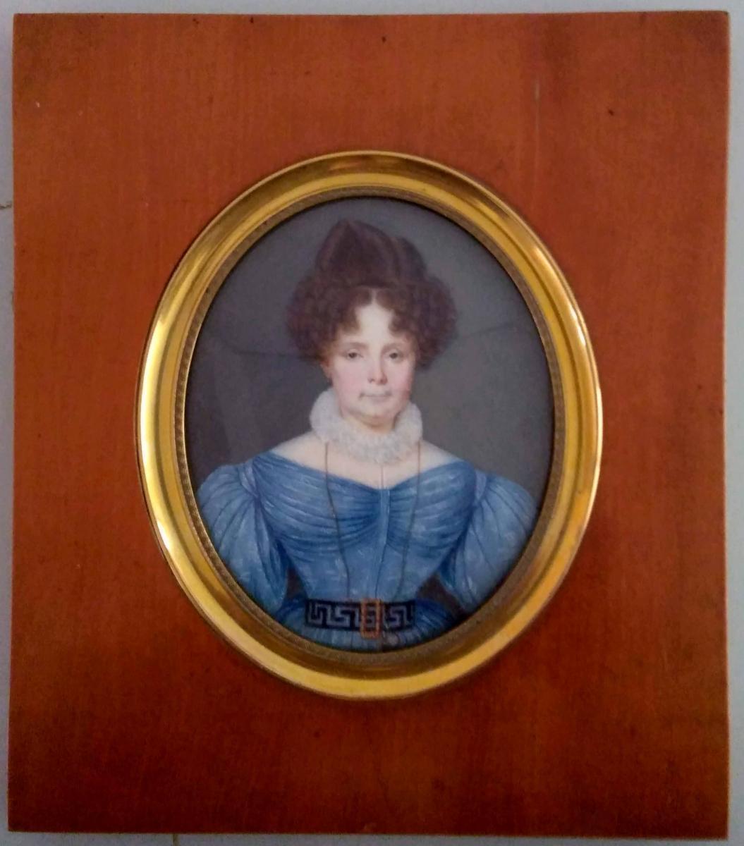 Portrait Miniature Signé Bonhomme Et Daté 1829