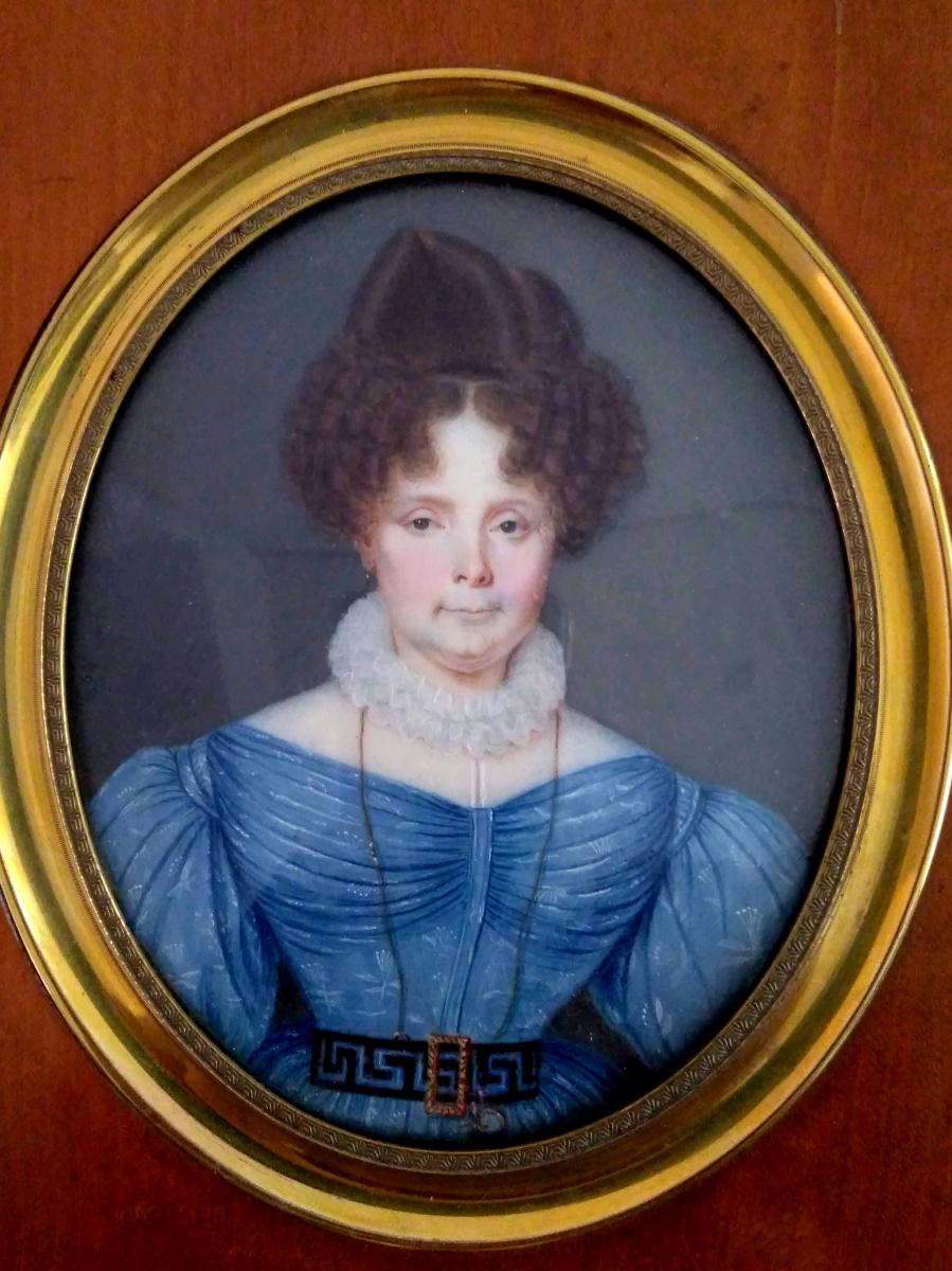 Portrait Miniature Signé Bonhomme Et Daté 1829-photo-2
