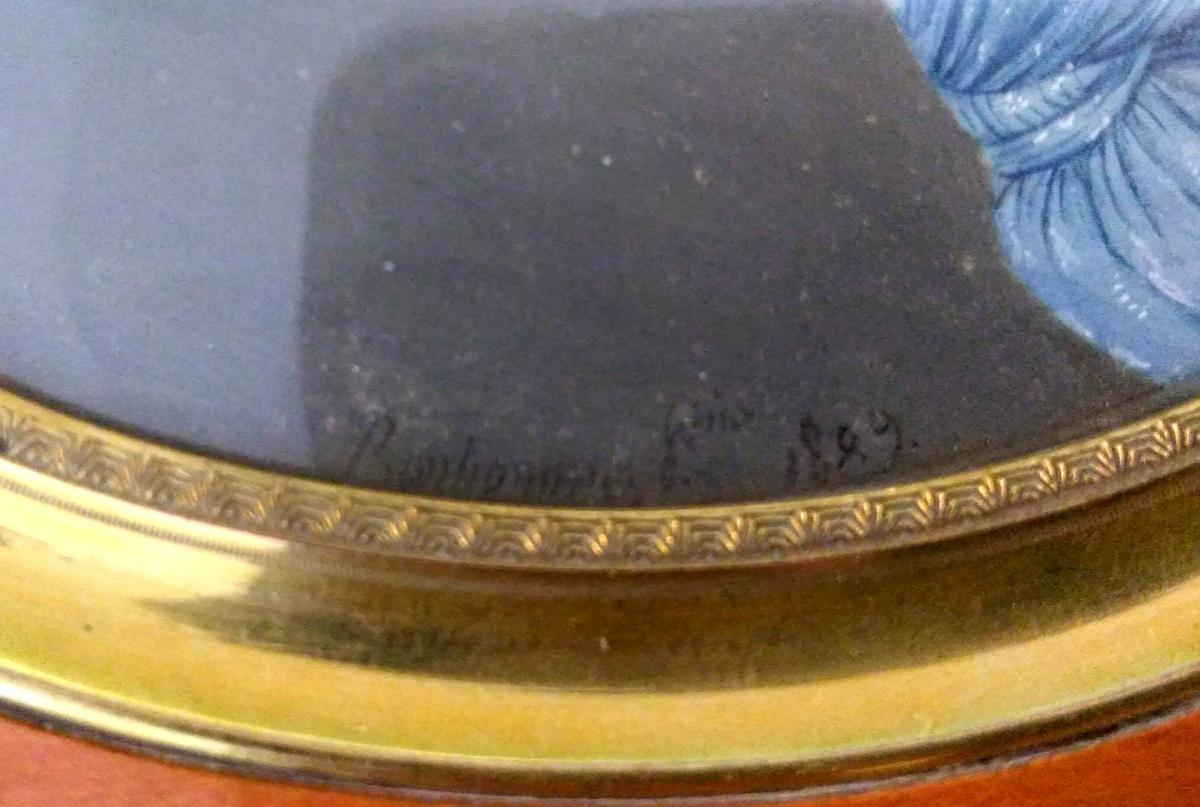 Portrait Miniature Signé Bonhomme Et Daté 1829-photo-4