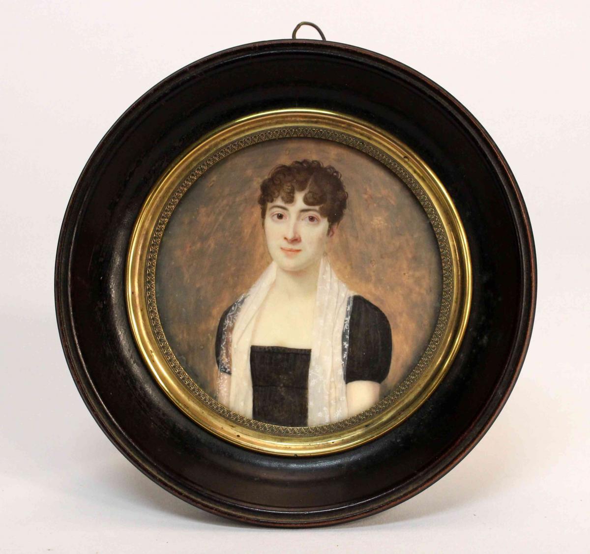 Portrait Miniature Femme époque Empire
