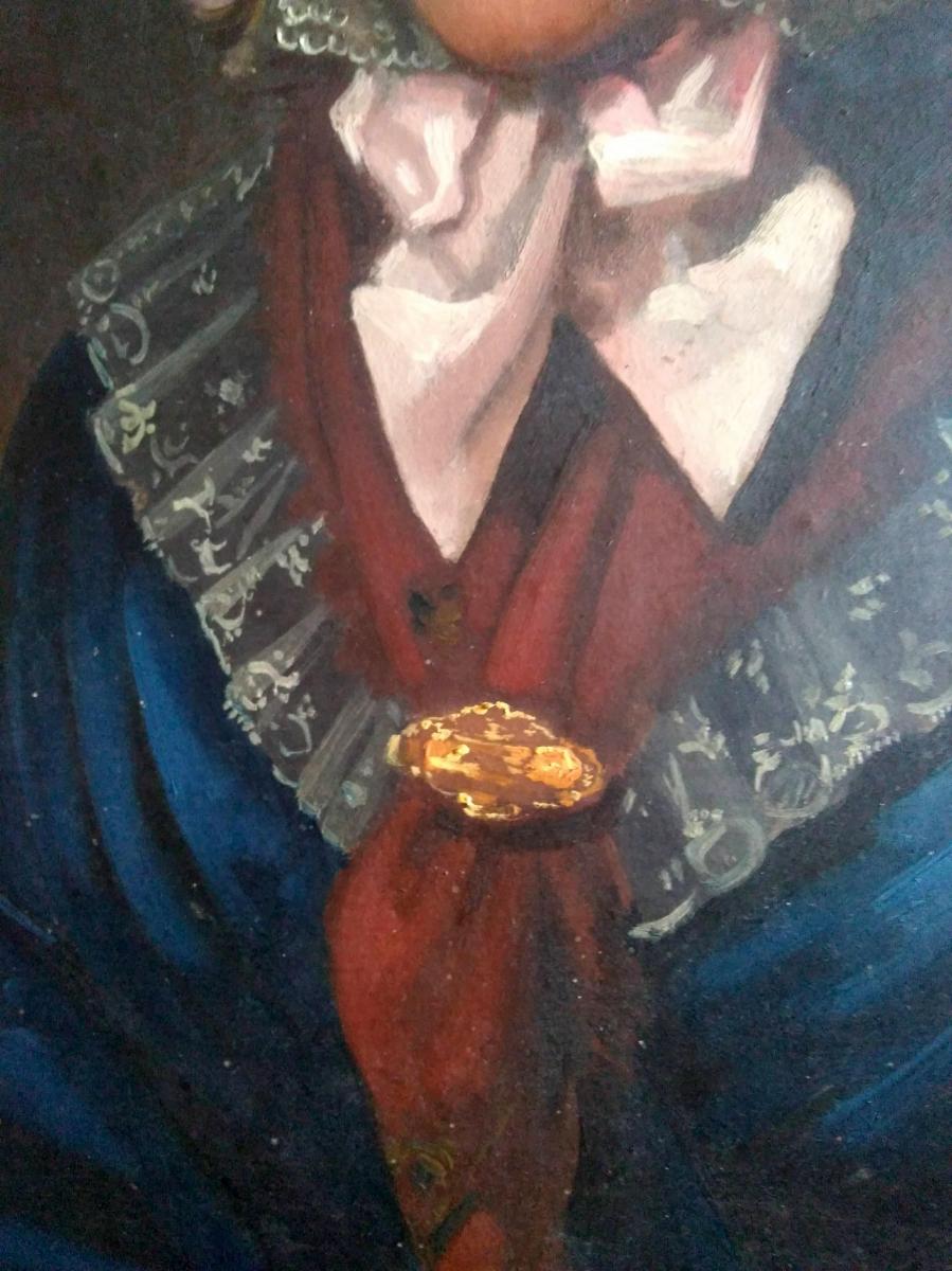 Portrait Jeune Fille Au Bonnet De Dentelles. Ec. Française XIXème-photo-3