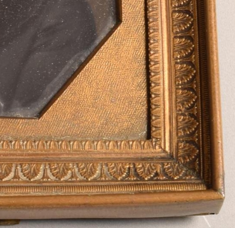 Portrait Miniature d'Homme Aux Cheveux Gris Vers 1840-photo-2