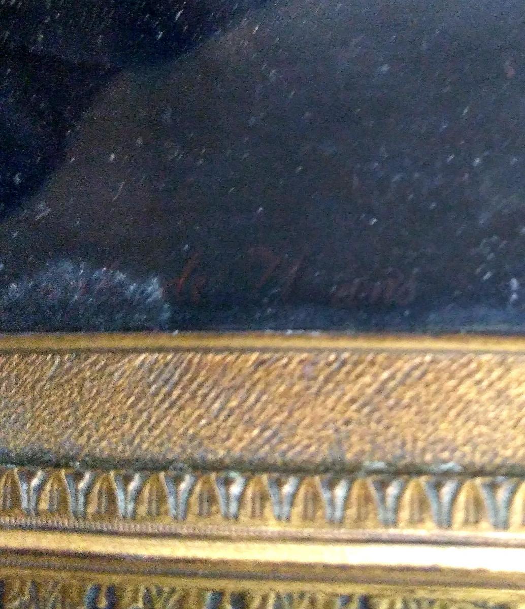Portrait Miniature d'Homme Aux Cheveux Gris Vers 1840-photo-4