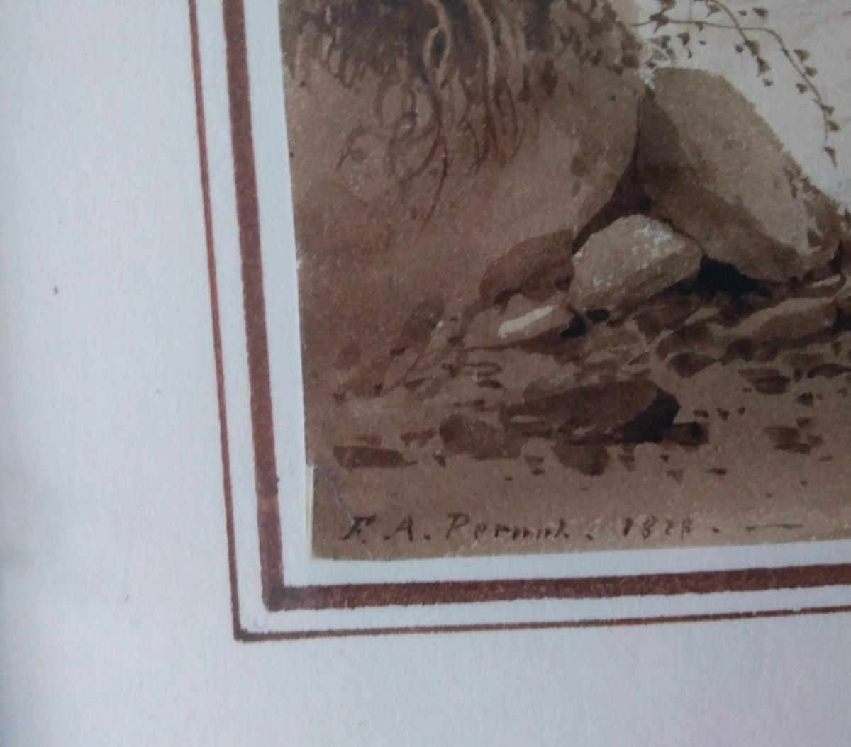 Pernot, F. A.  Deux Dessins école Française XIXème. -photo-2