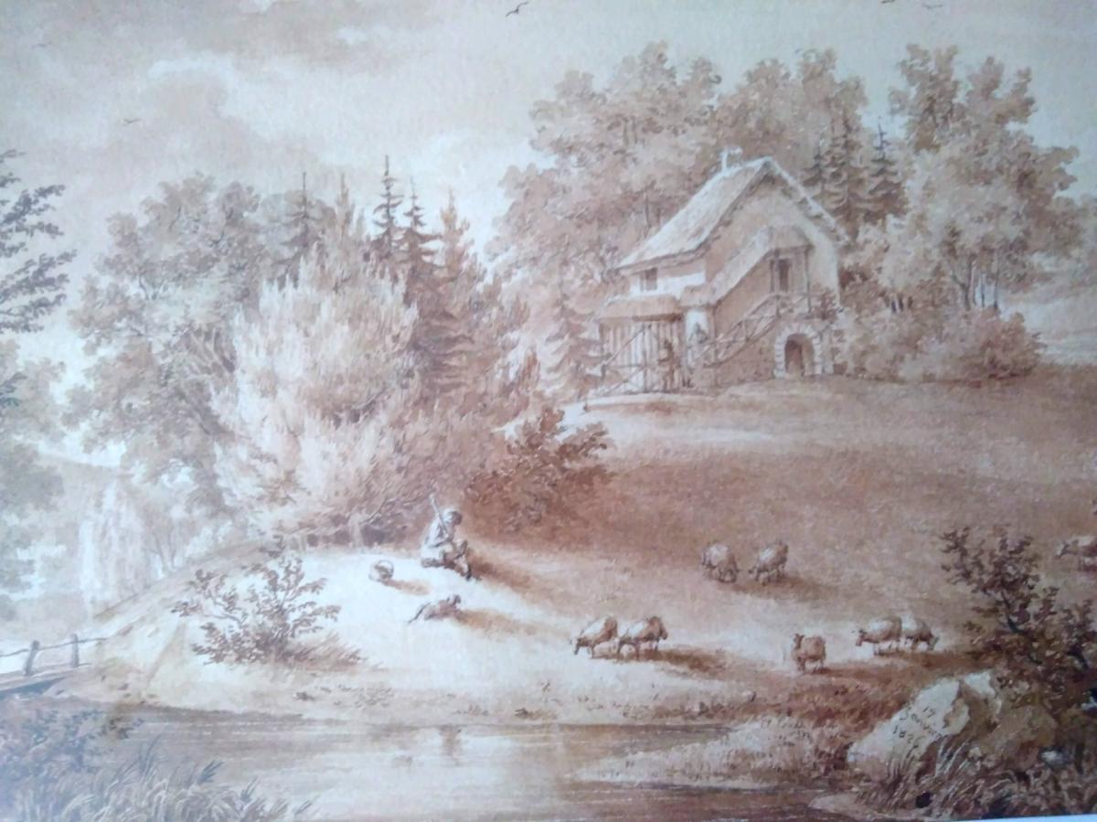 Pernot, F. A.  Deux Dessins école Française XIXème. -photo-3
