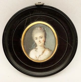 Miniature French School End XVIII. Portrait Of Quality Woman-photo-3