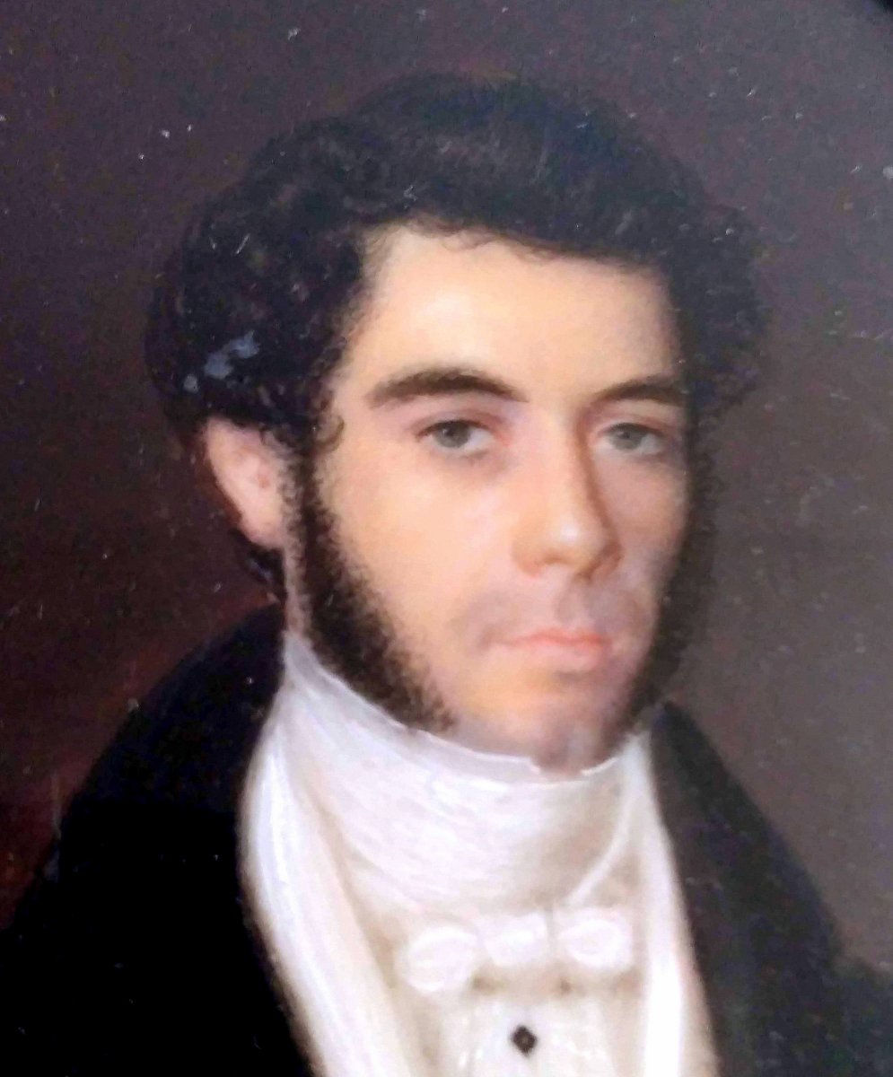 Portrait Miniature école Française Vers 1830.-photo-4
