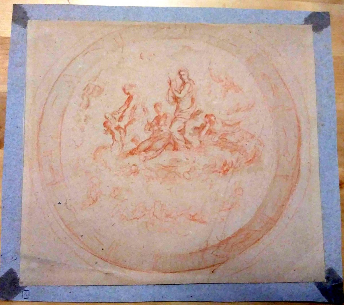 Dessin Ancien Fin XVIII/ XIXème. Sanguine. Êcole Française -photo-2