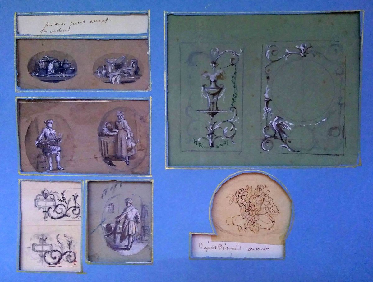 Ensemble De Dessins Anciens XVIIIème. Ècole Française.-photo-2
