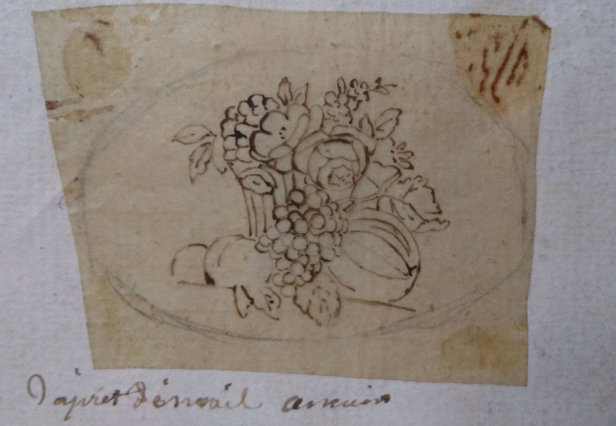 Ensemble De Dessins Anciens XVIIIème. Ècole Française.-photo-2