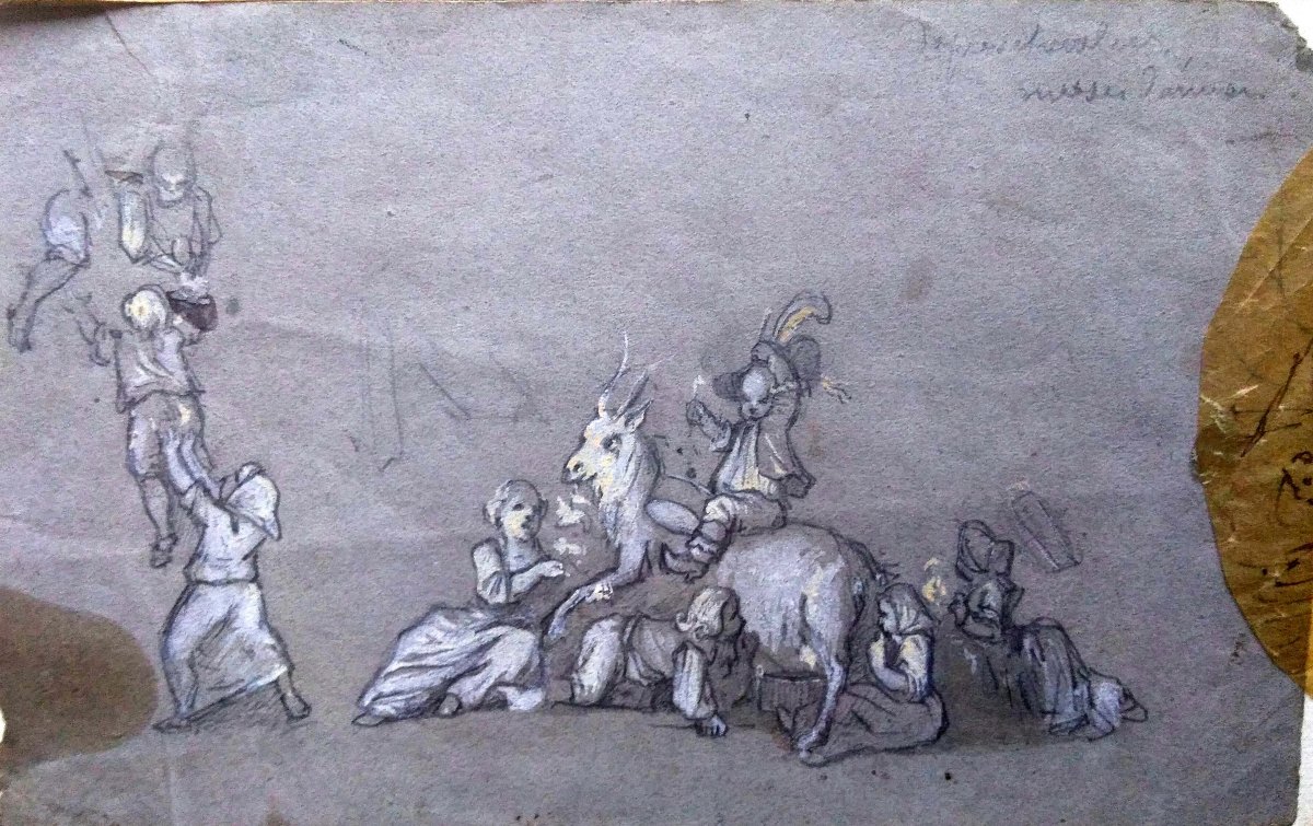 Ensemble De Dessins Anciens XVIIIème. Ècole Française.-photo-3