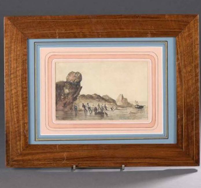 Ancien Dessin école Française XIX ème.-photo-2