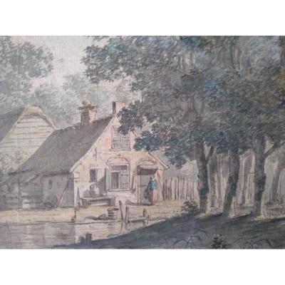 Dessin Ancien. Ec. Hollandais Du XVIII Siècle