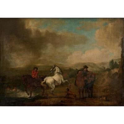 École Hollandaise XVIIėme. Huile Sur Toile. Philips Wouwerman (1619/1668)