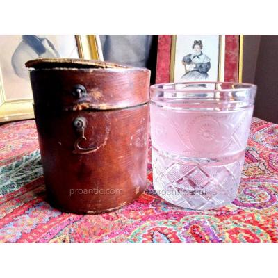 Gobelet cristal de voyage XIXème MAISON MARITN SEYER PARIS 