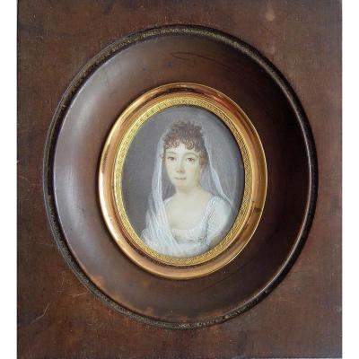 Portrait Miniature Debut XIXème. École Française