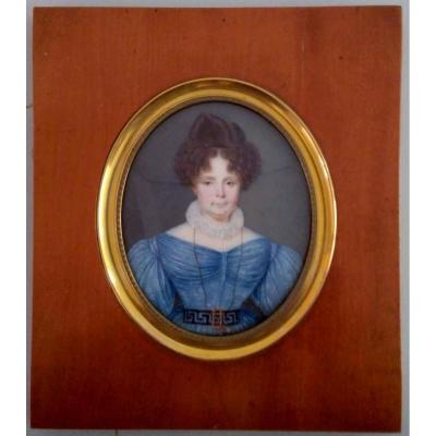 Portrait Miniature Signé Bonhomme Et Daté 1829