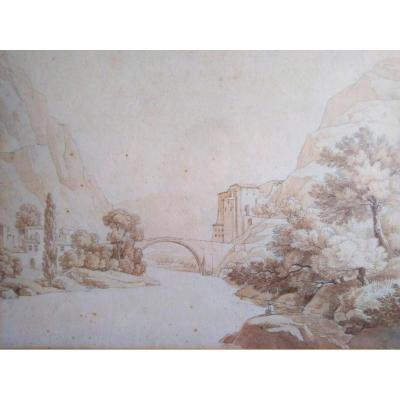Bourgois Du Castelet (attribué), 1767-1841. Paysage d'Italie