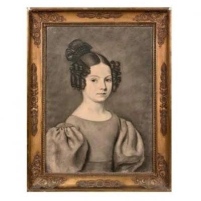 Portrait De Jeune Fille De Qualité. Ecole Française Vers 1830