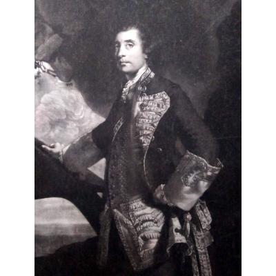 Portrait Gravure Ancienne par Reynolds (Plympton 1723- Richmond 1792)